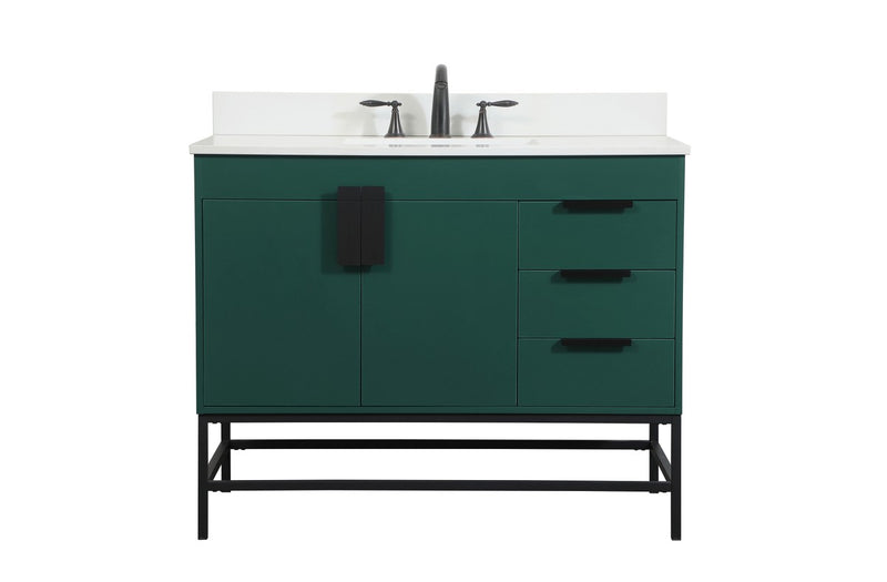 Elegant Lighting VF48842MGN-BS Single Bathroom Vanity, Green