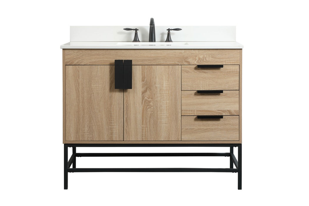 Elegant Lighting VF48842MW-BS Single Bathroom Vanity, Mango Wood