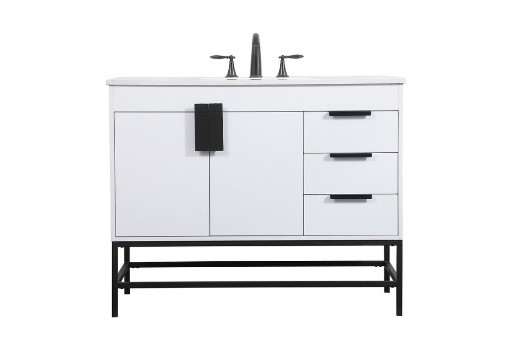 Elegant Lighting VF48842MWH Single Bathroom Vanity, White