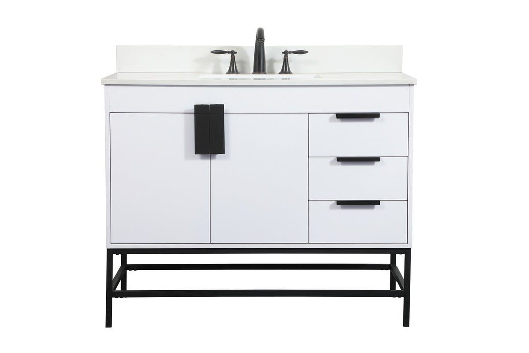 Elegant Lighting VF48842MWH-BS Single Bathroom Vanity, White