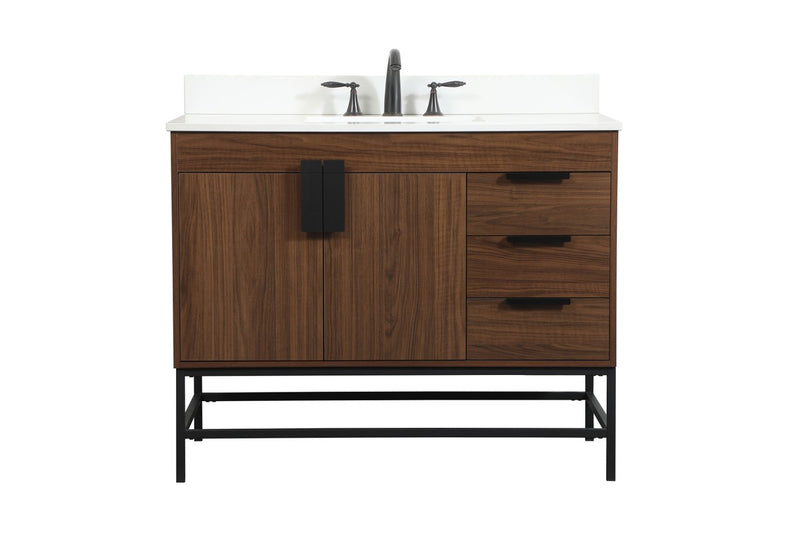 Elegant Lighting VF48842MWT-BS Single Bathroom Vanity, Walnut