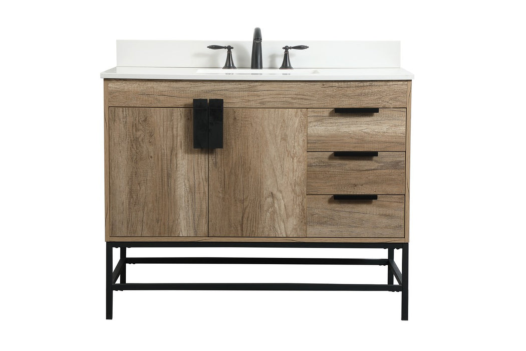 Elegant Lighting VF48842NT-BS Single Bathroom Vanity, Natural Oak