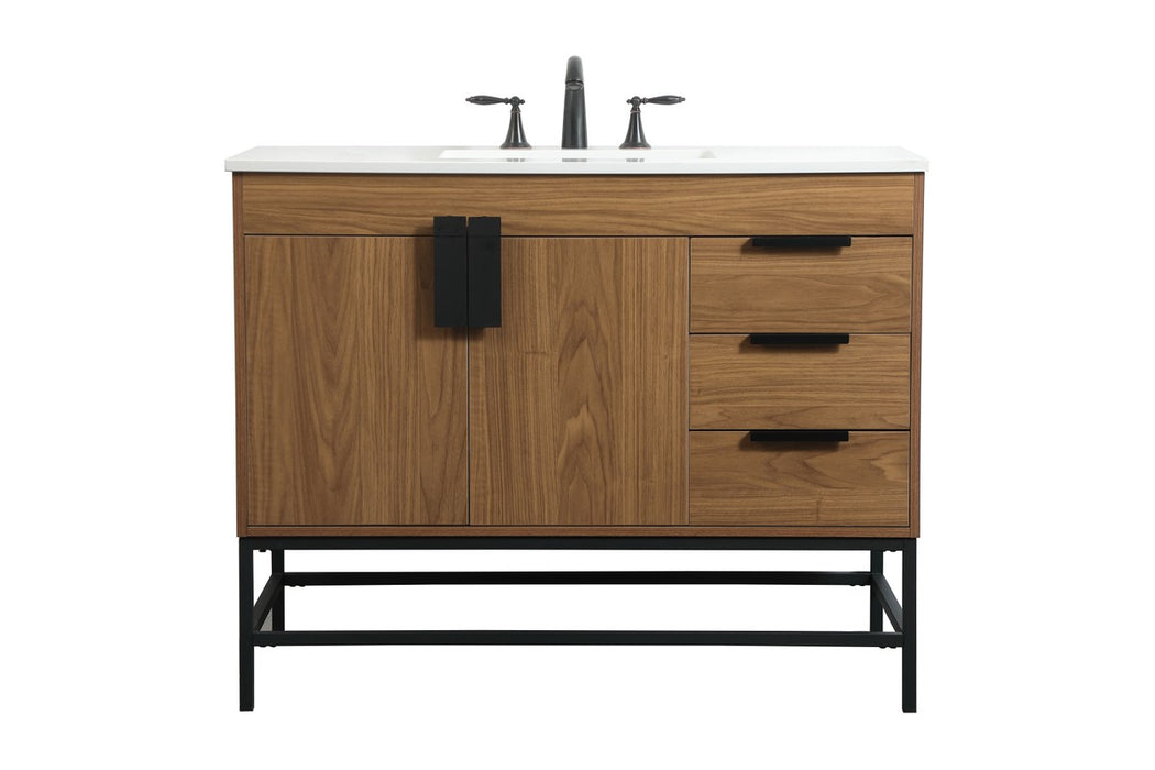 Elegant Lighting VF48842WB Single Bathroom Vanity, Walnut Brown