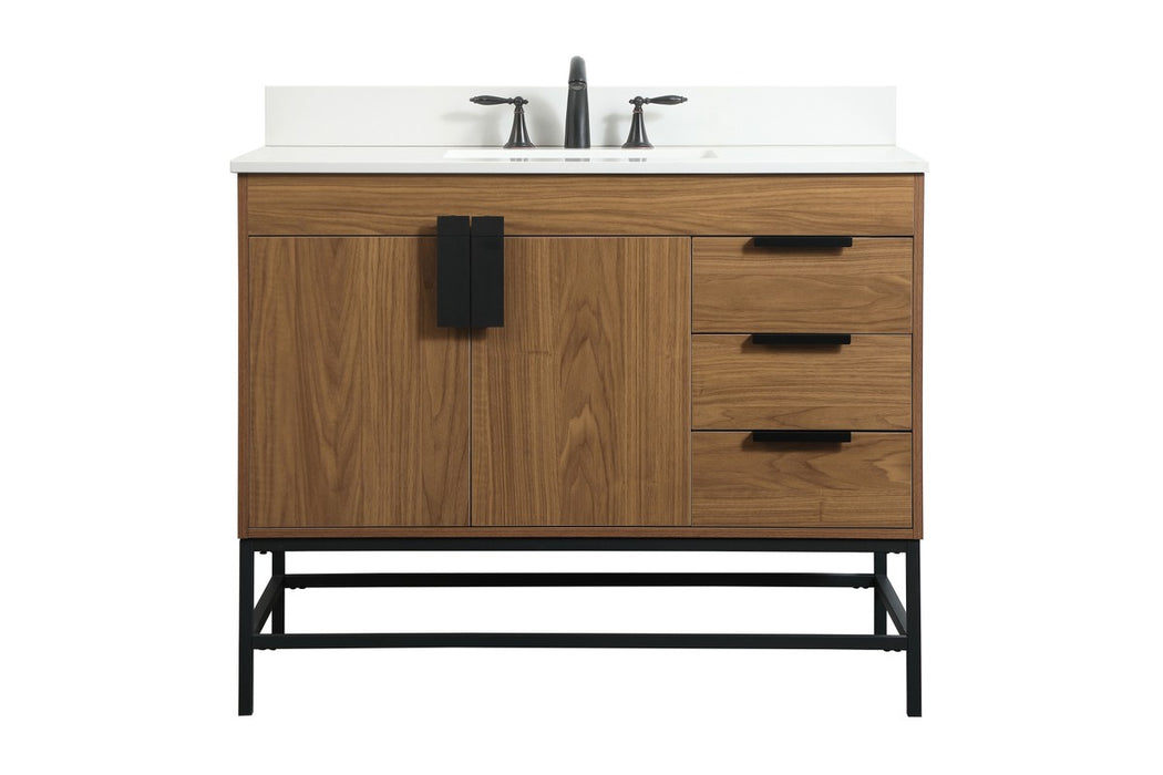 Elegant Lighting VF48842WB-BS Single Bathroom Vanity, Walnut Brown