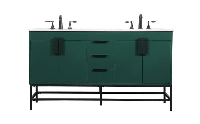 Elegant Lighting VF48860DMGN Double Bathroom Vanity, Green