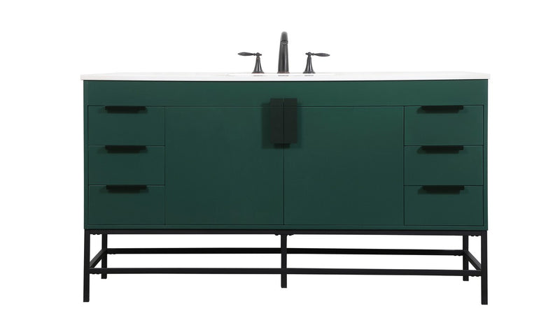 Elegant Lighting VF48860MGN Single Bathroom Vanity, Green
