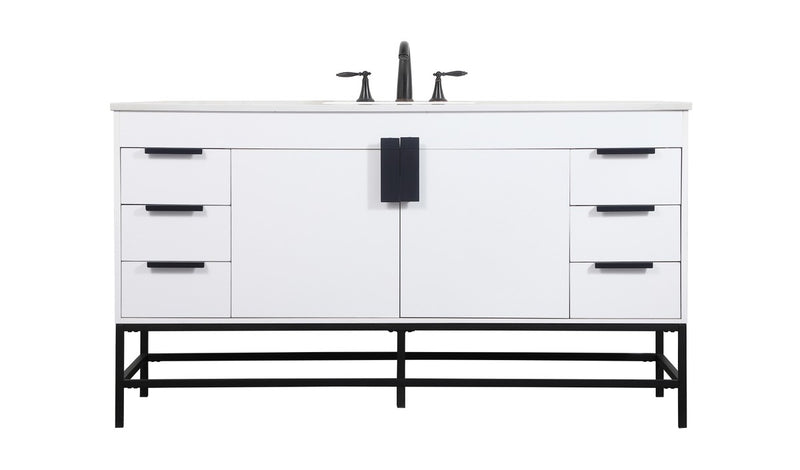 Elegant Lighting VF48860MWH Single Bathroom Vanity, White
