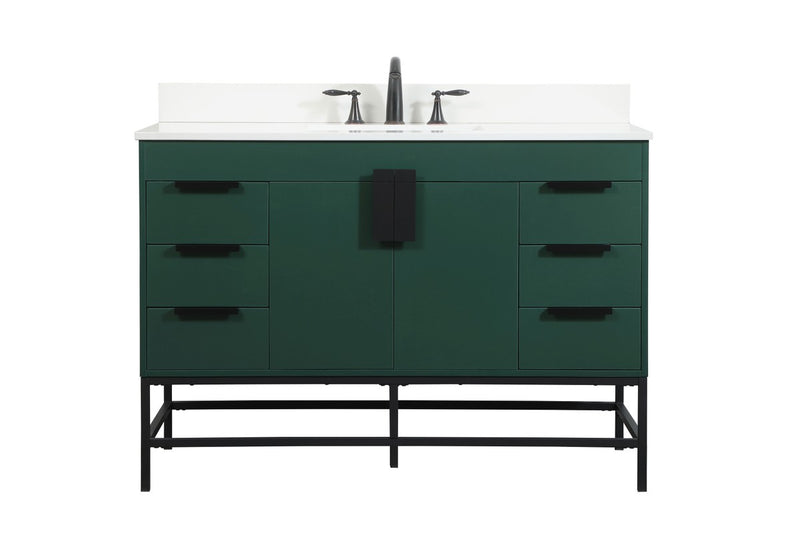 Elegant Lighting VF488W48MGN-BS Single Bathroom Vanity, Green