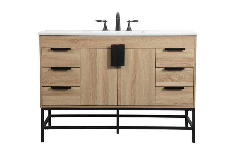 Elegant Lighting VF488W48MW Single Bathroom Vanity, Mango Wood