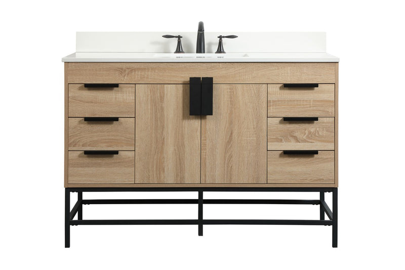 Elegant Lighting VF488W48MW-BS Single Bathroom Vanity, Mango Wood