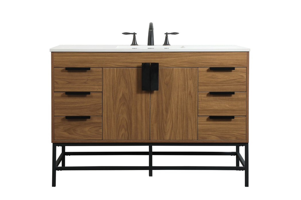 Elegant Lighting VF488W48WB Single Bathroom Vanity, Walnut Brown