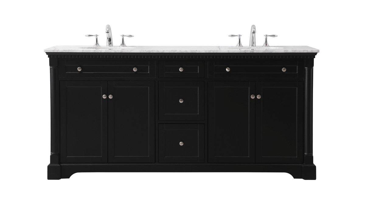 Elegant Lighting VF53072DBK Bathroom Vanity Set, Black
