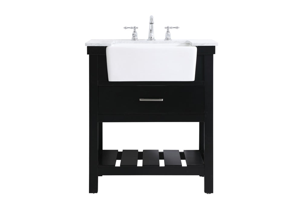 Elegant Lighting VF60130BK Single Bathroom Vanity, Black