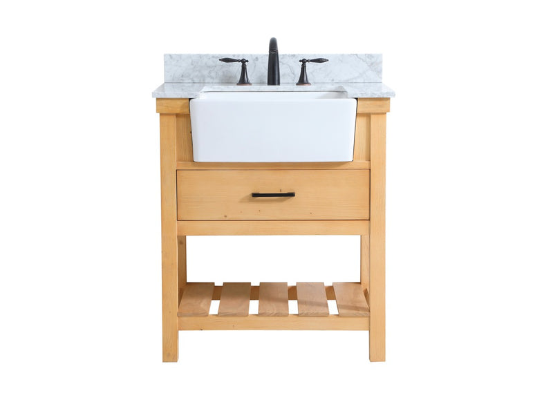 Elegant Lighting VF60130NW-BS Single Bathroom Vanity, Natural Wood