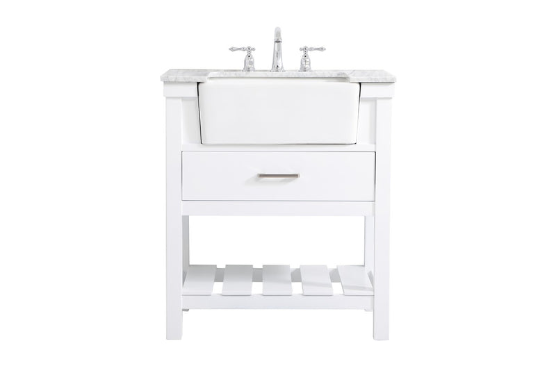Elegant Lighting VF60130WH Single Bathroom Vanity, White