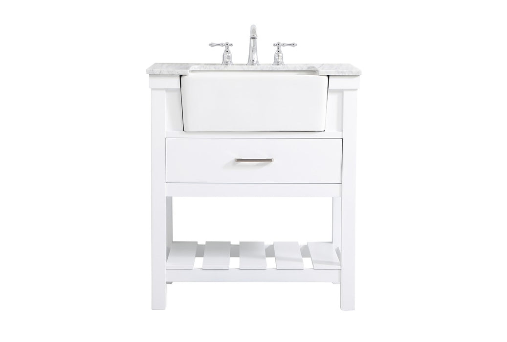 Elegant Lighting VF60130WH Single Bathroom Vanity, White