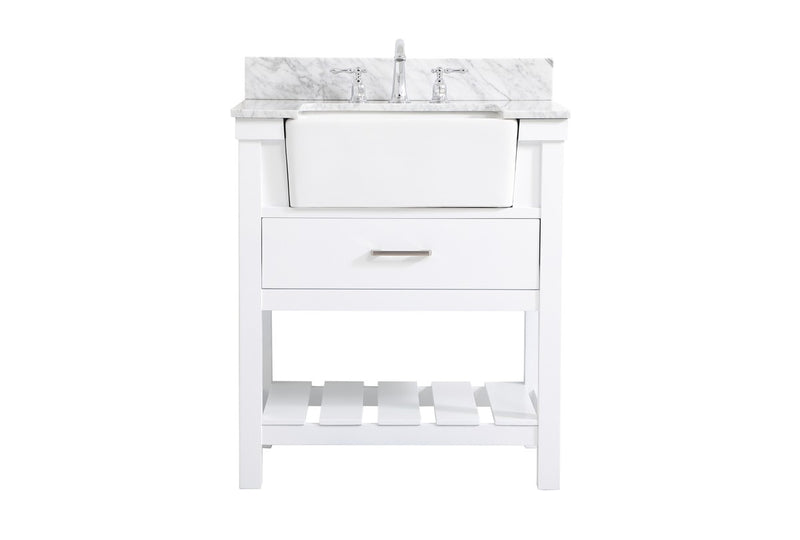 Elegant Lighting VF60130WH-BS Single Bathroom Vanity, White