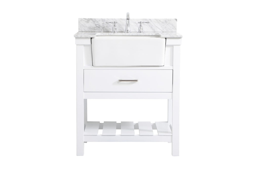 Elegant Lighting VF60130WH-BS Single Bathroom Vanity, White