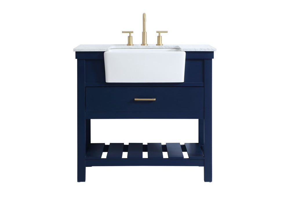 Elegant Lighting VF60136BL Single Bathroom Vanity, Blue