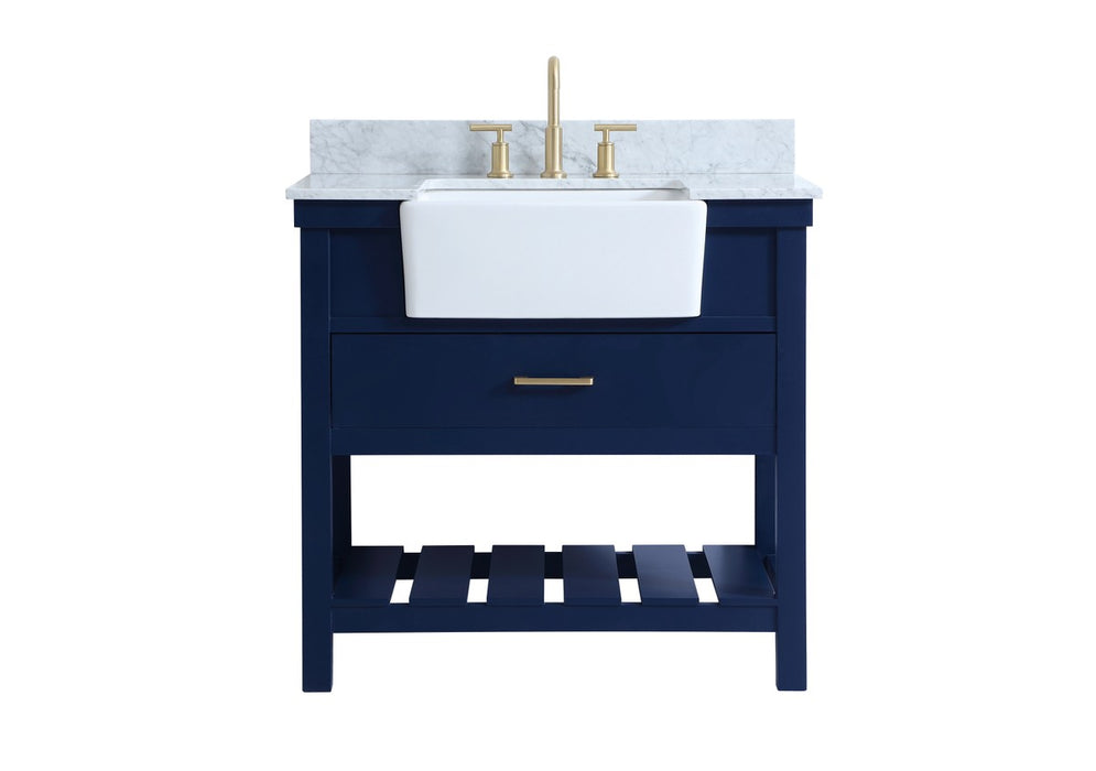 Elegant Lighting VF60136BL-BS Single Bathroom Vanity, Blue