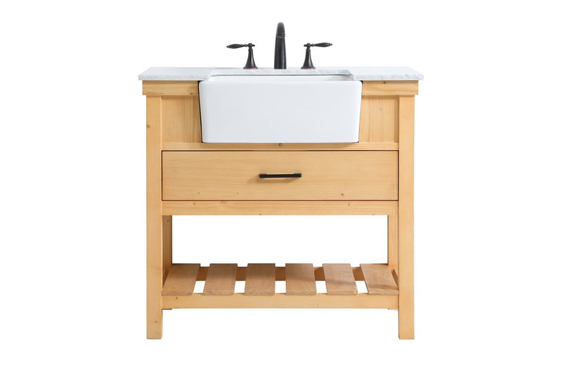 Elegant Lighting VF60136NW Single Bathroom Vanity, Natural Wood