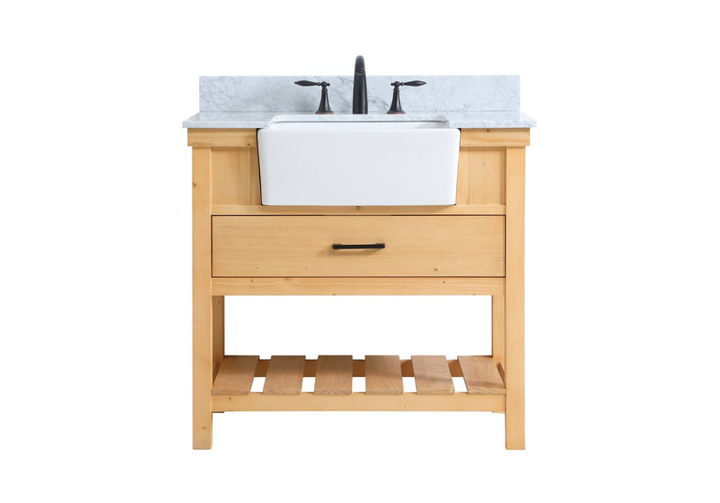 Elegant Lighting VF60136NW-BS Single Bathroom Vanity, Natural Wood