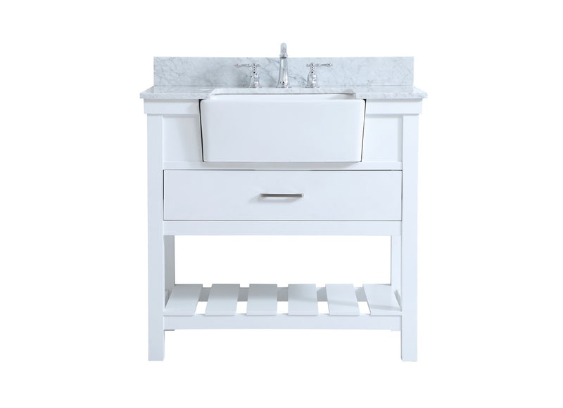 Elegant Lighting VF60136WH-BS Single Bathroom Vanity, White