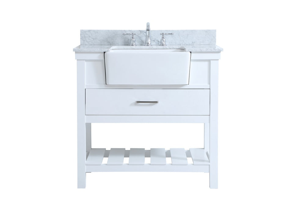 Elegant Lighting VF60136WH-BS Single Bathroom Vanity, White