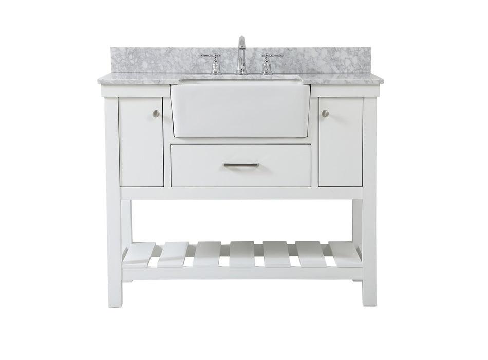 Elegant Lighting VF60142WH-BS Single Bathroom Vanity, White