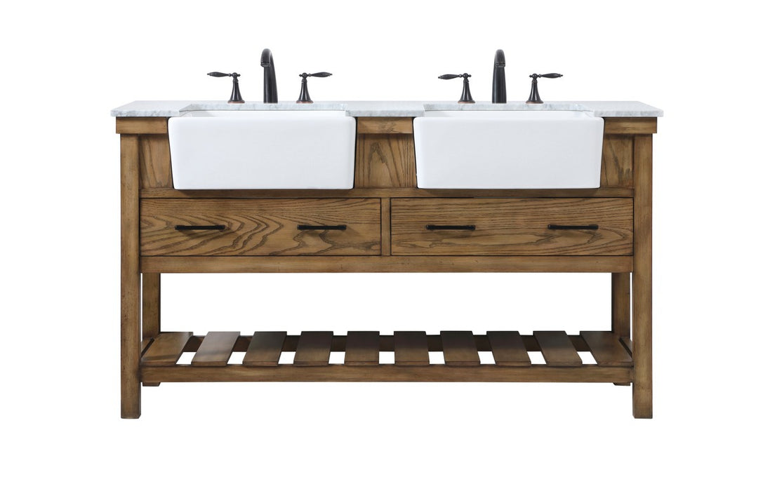 Elegant Lighting VF60160DDW Double Bathroom Vanity, Driftwood