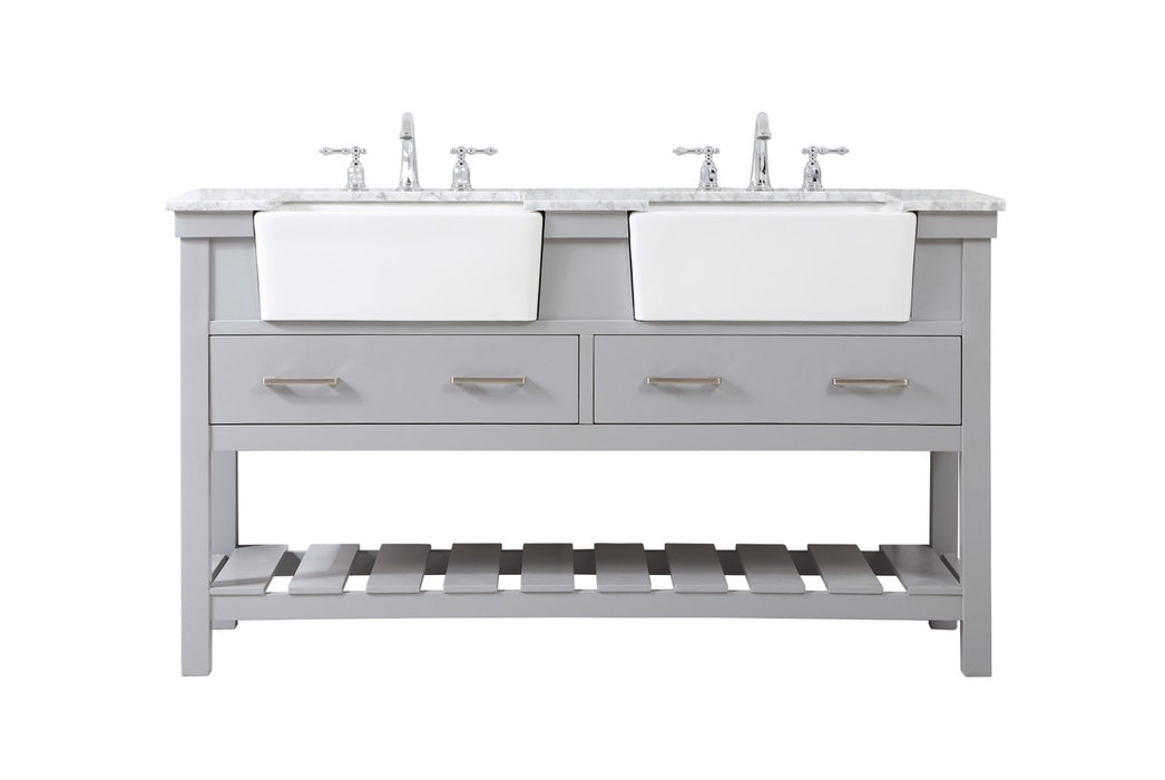 Elegant Lighting VF60160DGR Double Bathroom Vanity, Grey