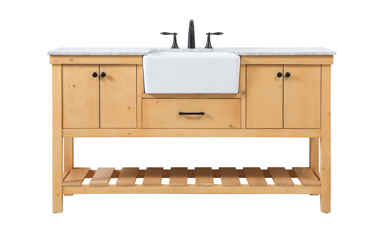 Elegant Lighting VF60160NW Single Bathroom Vanity, Natural Wood