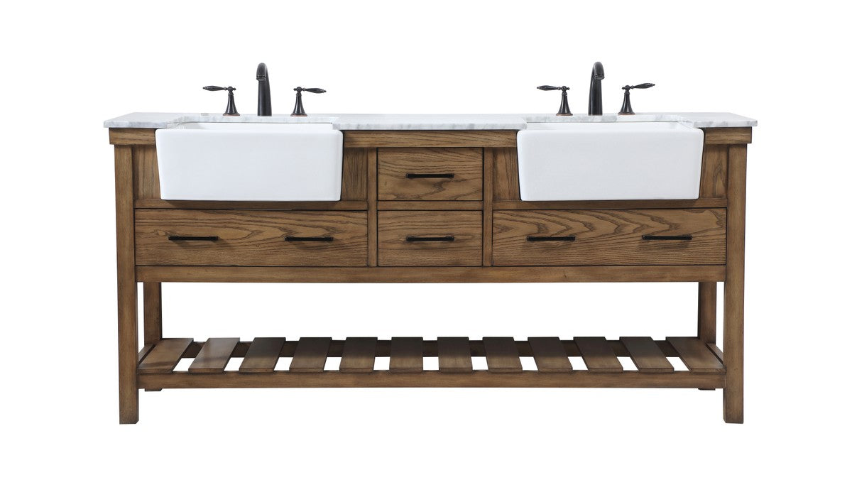Elegant Lighting VF60172DDW Double Bathroom Vanity, Driftwood