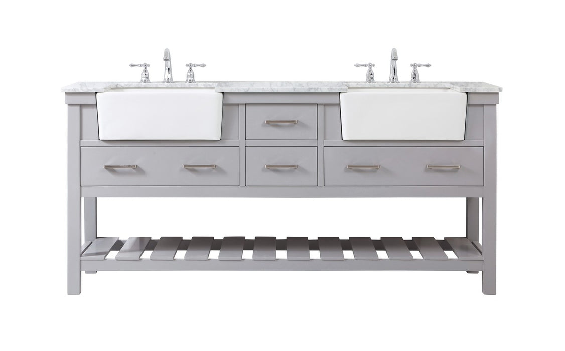Elegant Lighting VF60172DGR Double Bathroom Vanity, Grey
