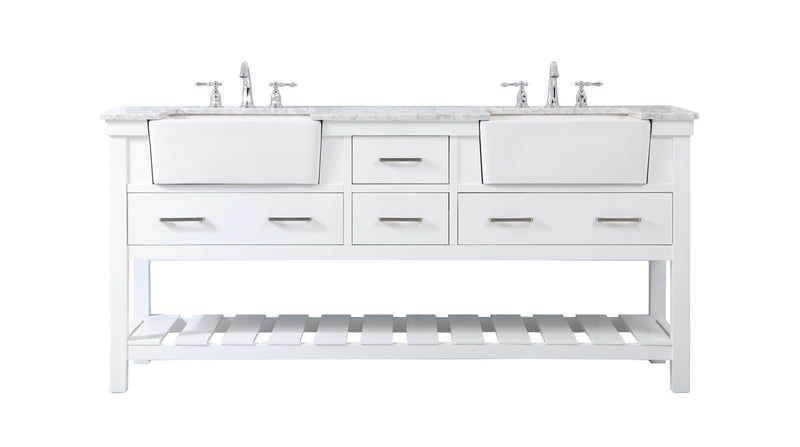Elegant Lighting VF60172DWH Double Bathroom Vanity, White