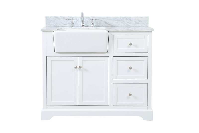 Elegant Lighting VF60242WH-BS Single Bathroom Vanity, White
