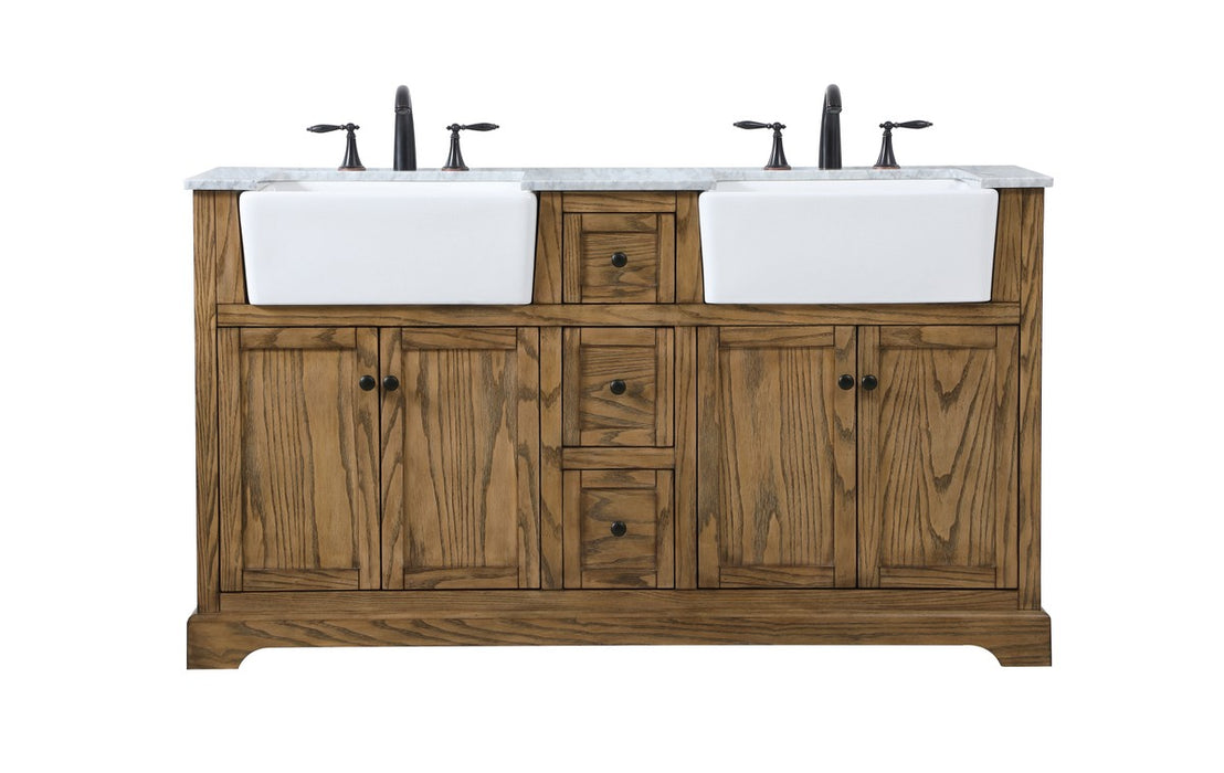 Elegant Lighting VF60260DDW Double Bathroom Vanity, Driftwood