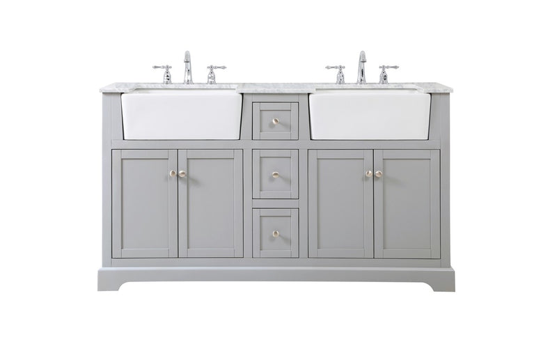Elegant Lighting VF60260DGR Double Bathroom Vanity, Grey