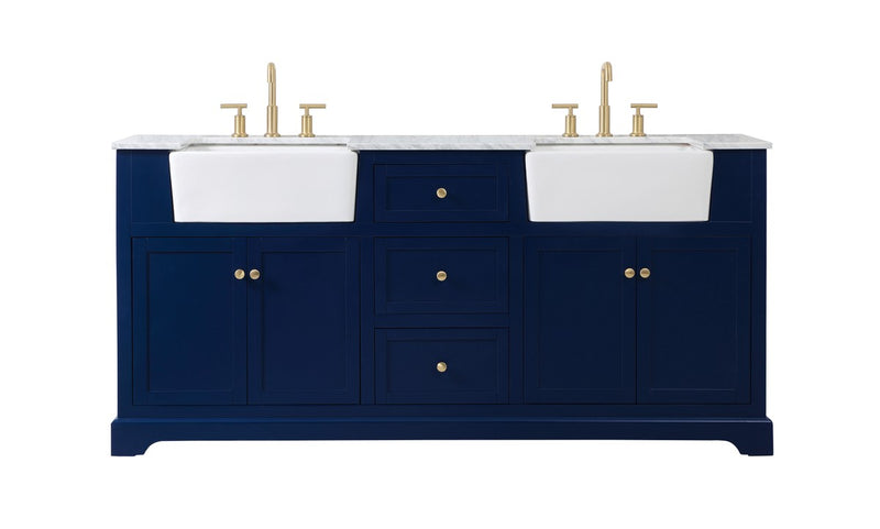 Elegant Lighting VF60272DBL Double Bathroom Vanity, Blue