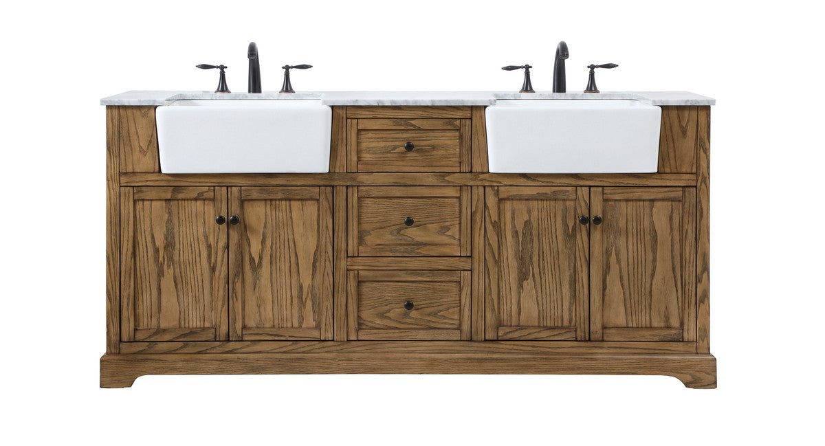 Elegant Lighting VF60272DDW Double Bathroom Vanity, Driftwood