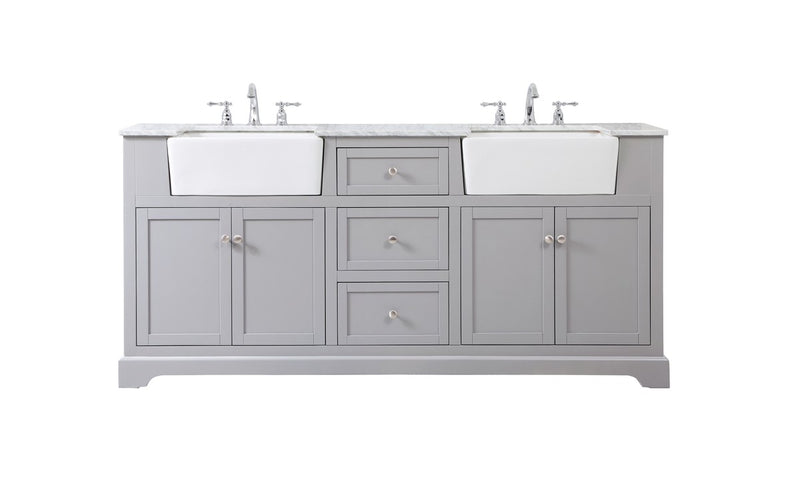 Elegant Lighting VF60272DGR Double Bathroom Vanity, Grey