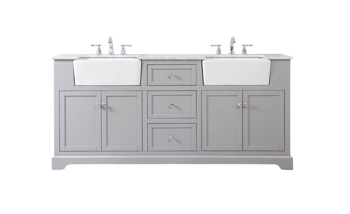 Elegant Lighting VF60272DGR Double Bathroom Vanity, Grey