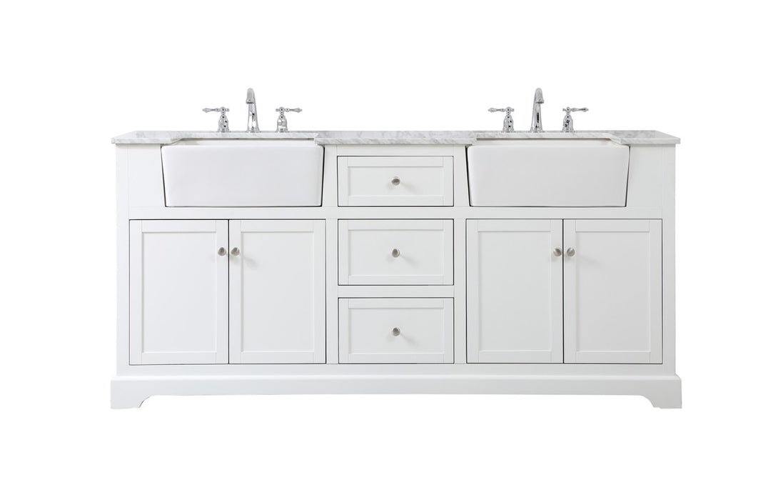Elegant Lighting VF60272DWH Double Bathroom Vanity, White