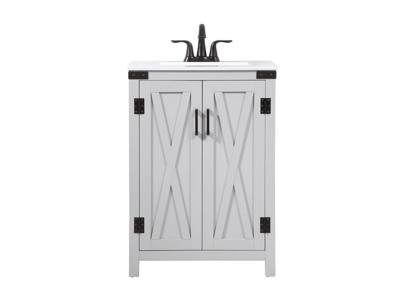 Elegant Lighting VF90224GR Single Bathroom Vanity, Grey