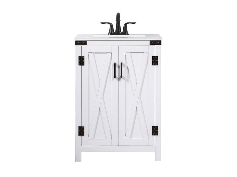 Elegant Lighting VF90224WH Single Bathroom Vanity, White