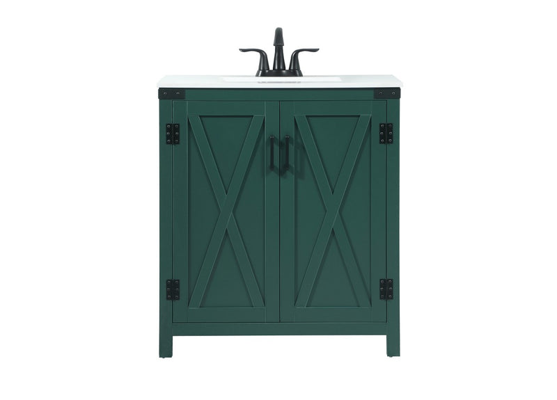 Elegant Lighting VF90230MGN Single Bathroom Vanity, Green