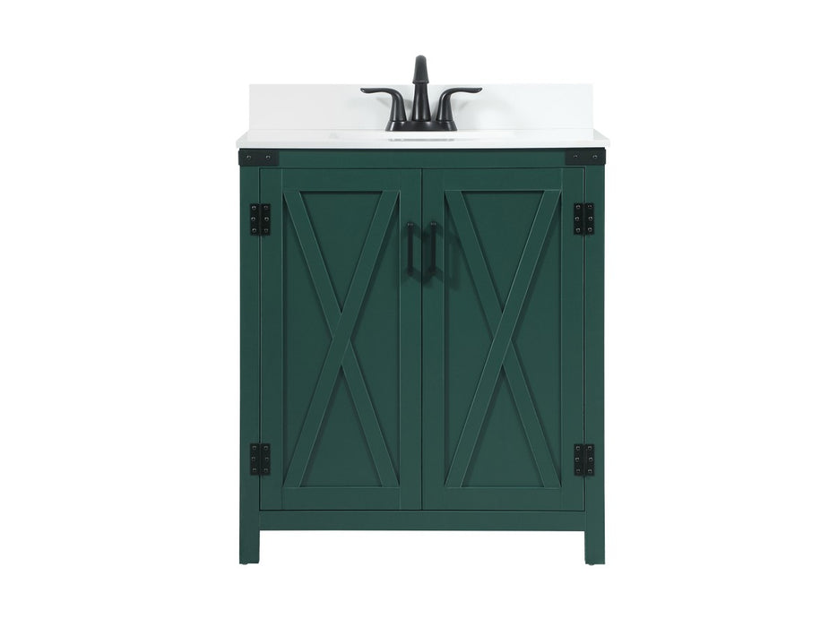 Elegant Lighting VF90230MGN-BS Single Bathroom Vanity, Green