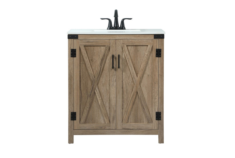 Elegant Lighting VF90230NT Single Bathroom Vanity, Natural oak
