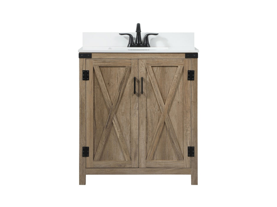 Elegant Lighting VF90230NT-BS Single Bathroom Vanity, Natural oak