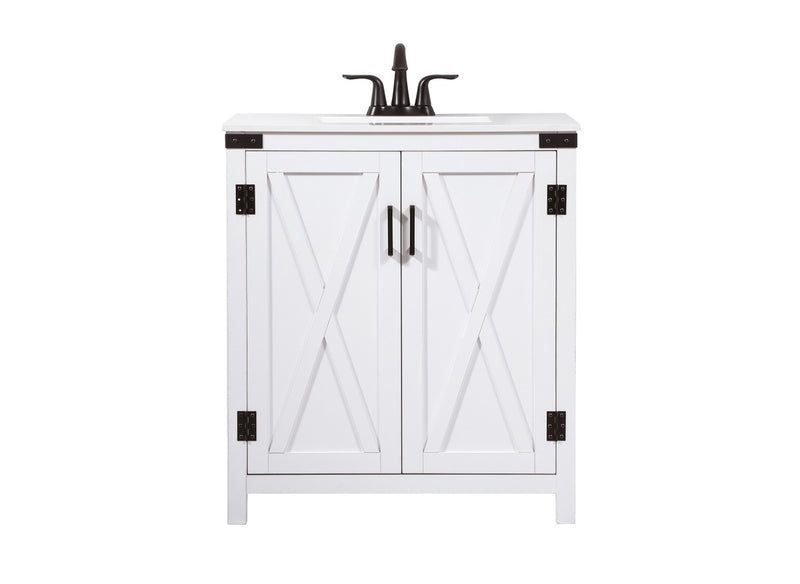 Elegant Lighting VF90230WH Single Bathroom Vanity, White